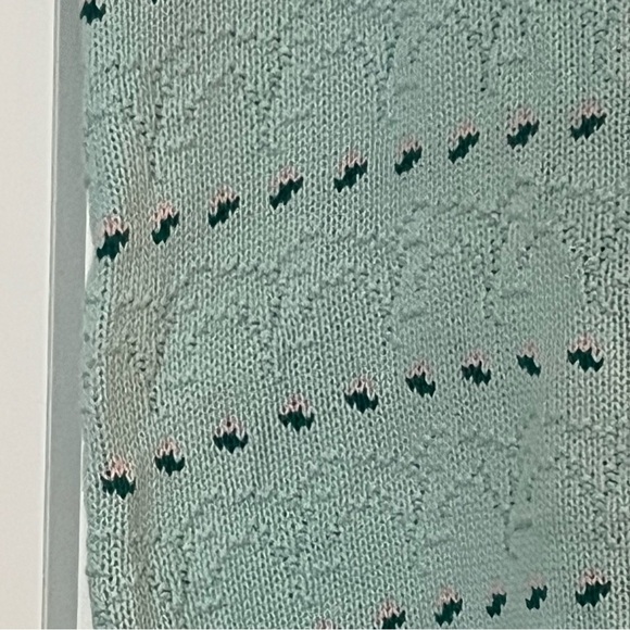 Vintage Floral Pretty Mink Green Hand-knit Cotton Vest - Picture 4 of 8